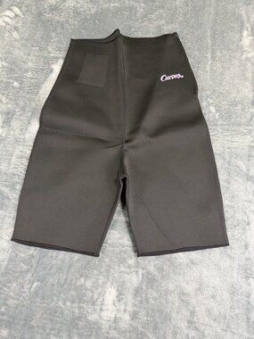 Curves Womens Black Neoprene Shorts Large